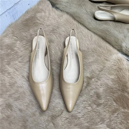 New Pointed Toe Flat Shoes Spring 2021 Closed Toe Strap Flat Heel Women's Sandals
