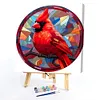 Cardinal Glass Painting-Paint by Numbers Acrylic Painting 40*40CM