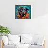 (US Local)Dog with Garland 5D DIY Full Drill Round Big Size Diamond Painting Kit Home Wall Room Decor 40x35cm