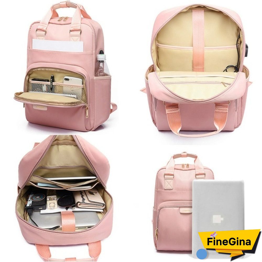 Fashion Anti-theft Bag Travel Waterproof Backpack Women Large Capacity Business USB Charge Laptop Backpack Leisure bag Laptop bag 13 13.3 14 15 15.6inch