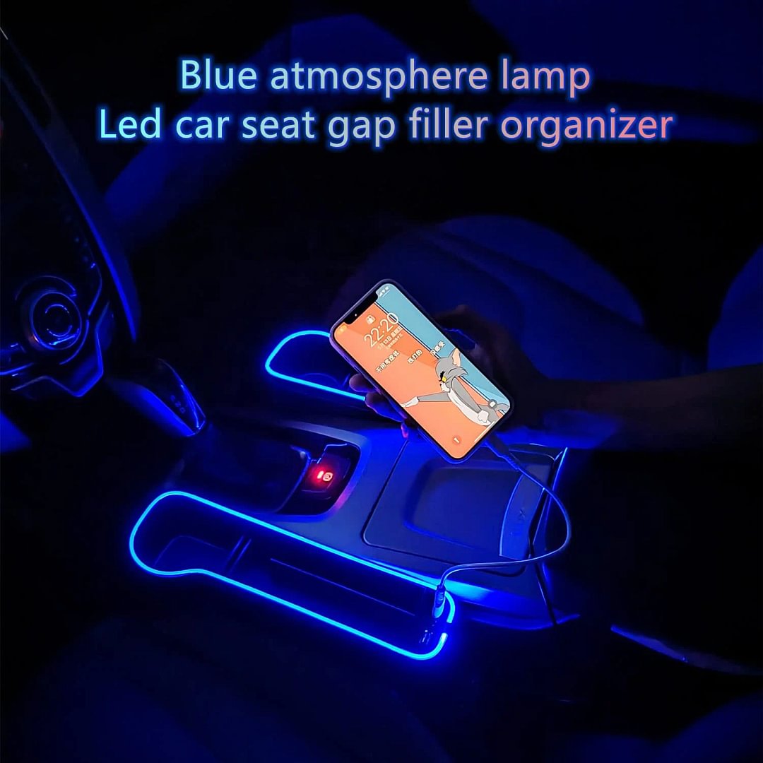 Car seat gap colorful atmosphere light storage box