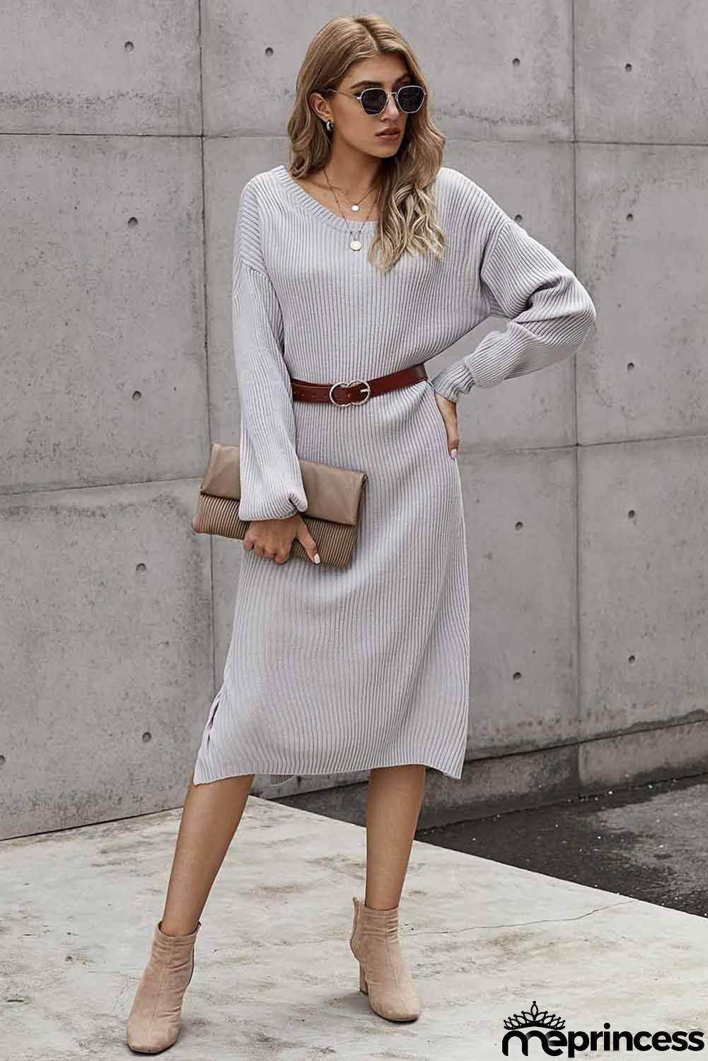 Ribbed Midi Sweater Dress