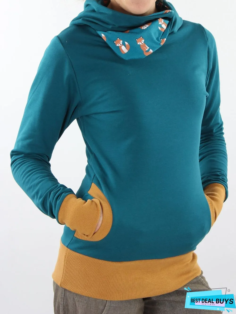 Casual Cotton-Blend Fit Printed Hoodies & Sweatshirt