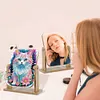 (US Local)DIY Cat Diamond Painting Kit Rotatable Mirror w Diamond Painting Jewelry Box