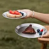 3Pcs Titanium Purification Plate Travel Tableware Stackable Camping Fruit Tray