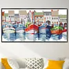 Multicolored Sailboat-14CT Stamped Cross Stitch 42*21cm/16.54*8.27in(Brand)