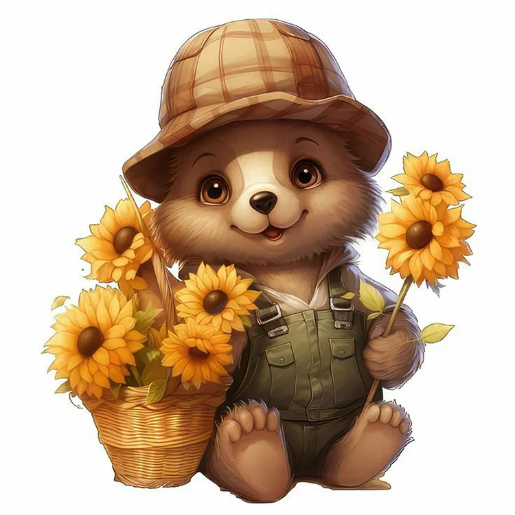 Bear 30*30CM (Canvas) Full Round Drill Diamond Painting gbfke