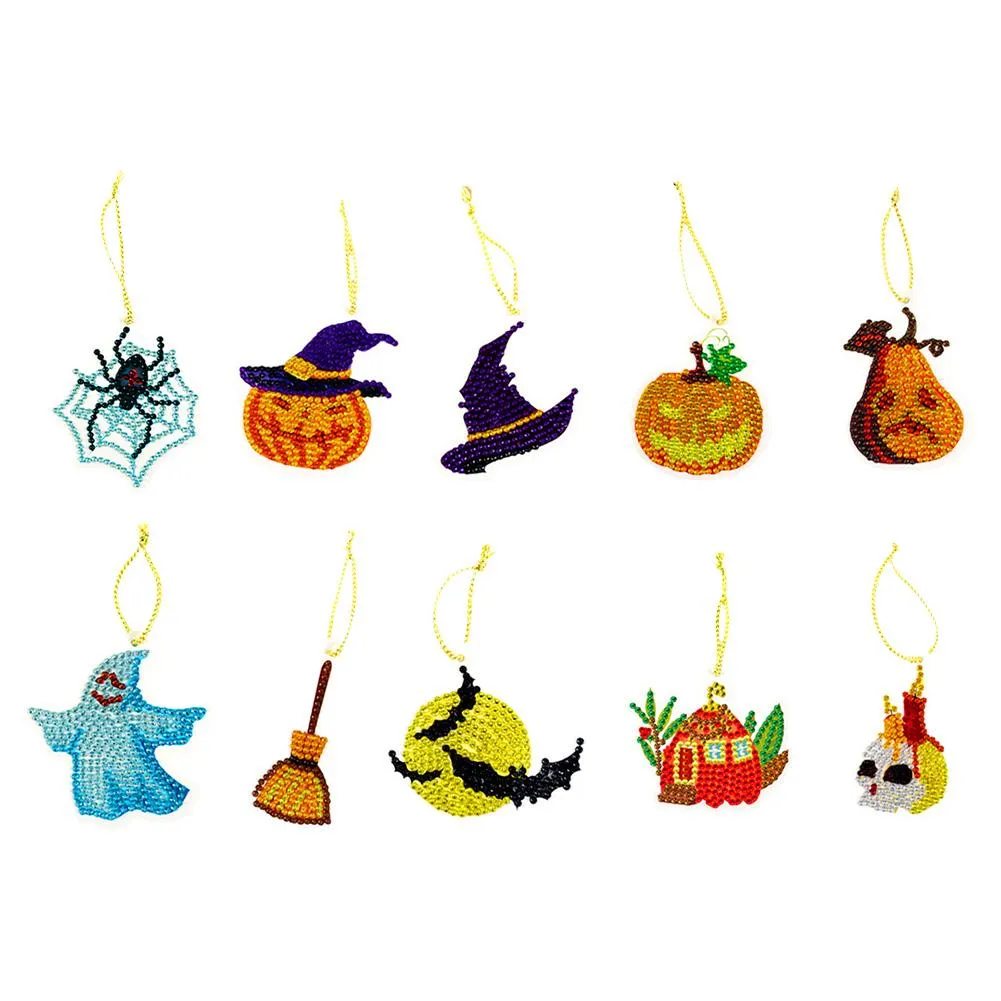 10pcs Halloween DIY Diamond Painting Pendant(Single Side)