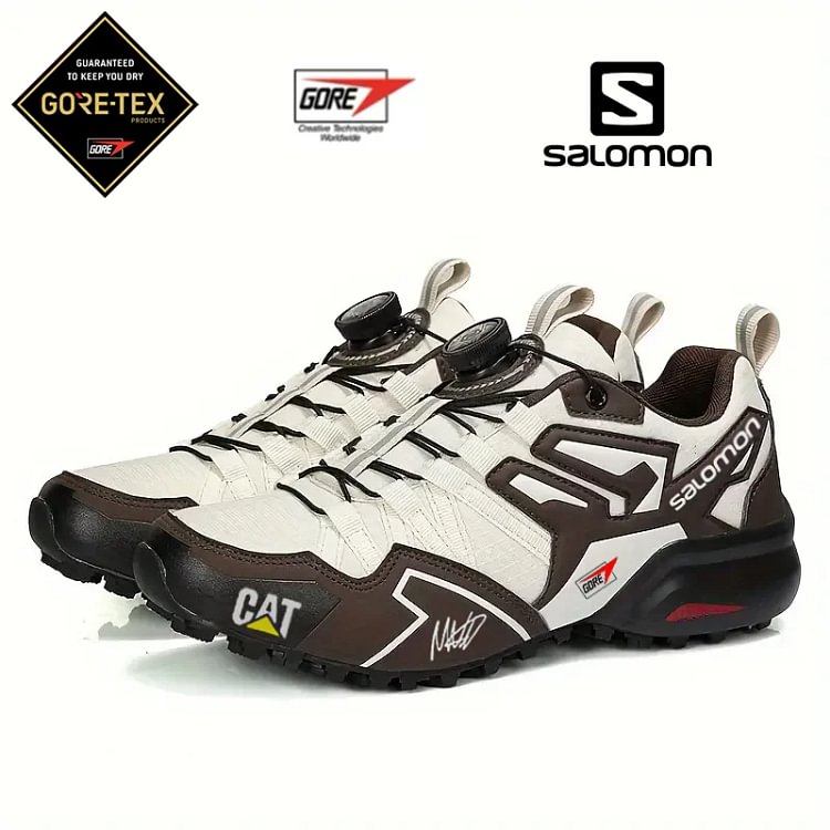 CAT a Salomon nepremokav&eacute; turistick&eacute; top&aacute;nky GTX, pohodln&eacute; a odoln&eacute; (limitovan&aacute; ed&iacute;cia, podp&iacute;san&aacute; jazdcami F1)