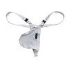 Men's Silky Smooth U Convex Pouch G-String Underwear Free Button Breathable Mesh T-Back Underpanties