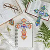 6pcs DIY Feather Diamond Painting Bookmarks with Crystal Pendant Kits