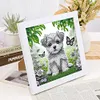 5D DIY Partial Special Shaped Drill Diamond Painting Kit Dog Decor With Frame Kit 18x18cm