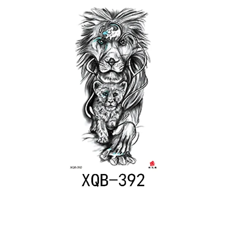 Small Full Arm Waterproof Tattoo Sticker Half Arm Arm Fierce Animal Arm Lasting European and American Tattoo Sticker