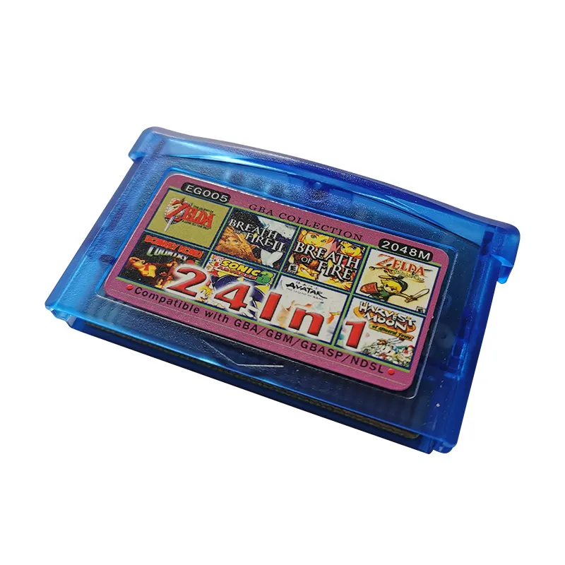 24 IN 1 MultiCart 32 Bit Video Game Cartridge For Gameboy Advance GBM/GBA/SP/NDS/NDSL