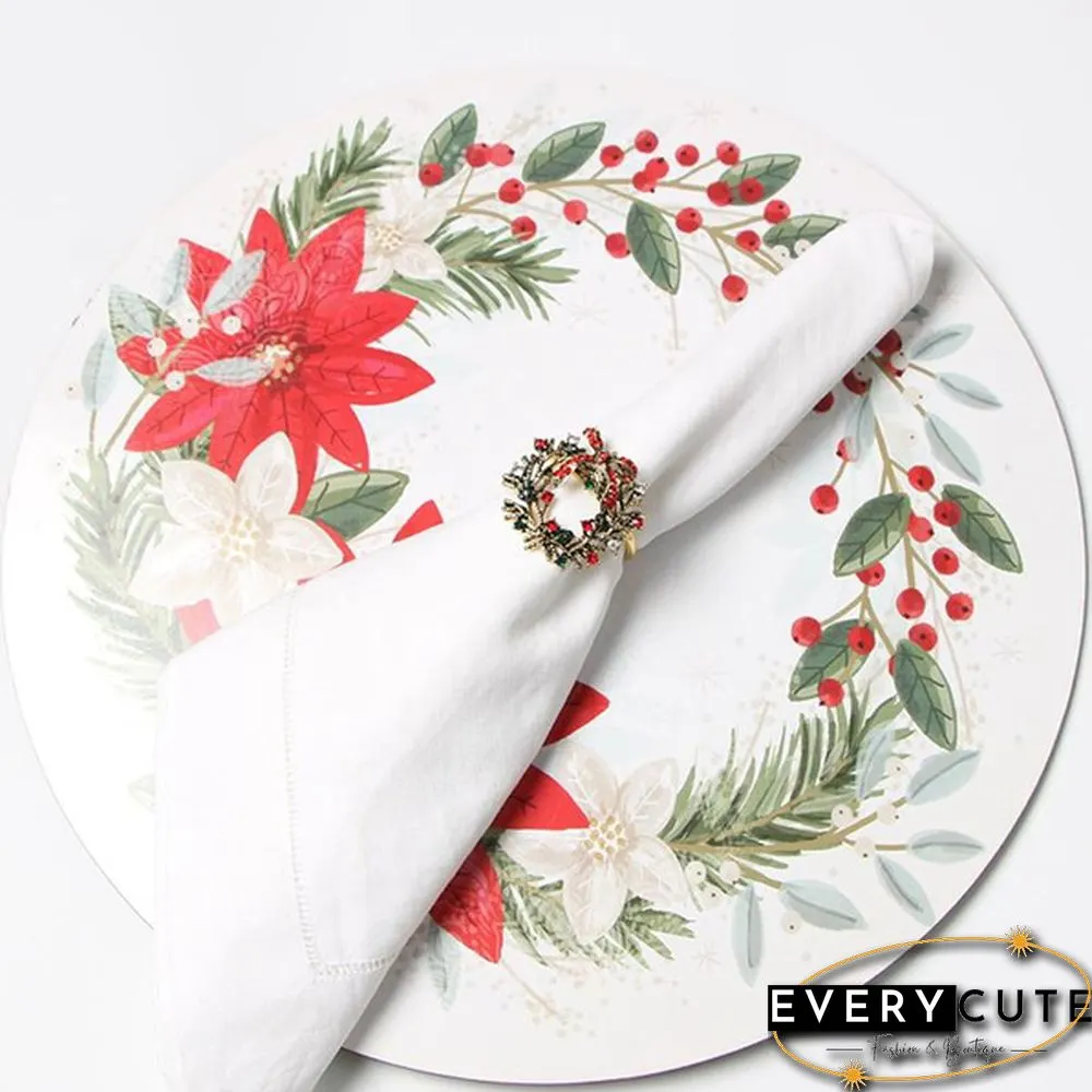 Metal Christmas Napkin Rings Holders Wreath Elk Christmas Tree Ring for Holiday Christmas Thanksgiving Home Table Decoration