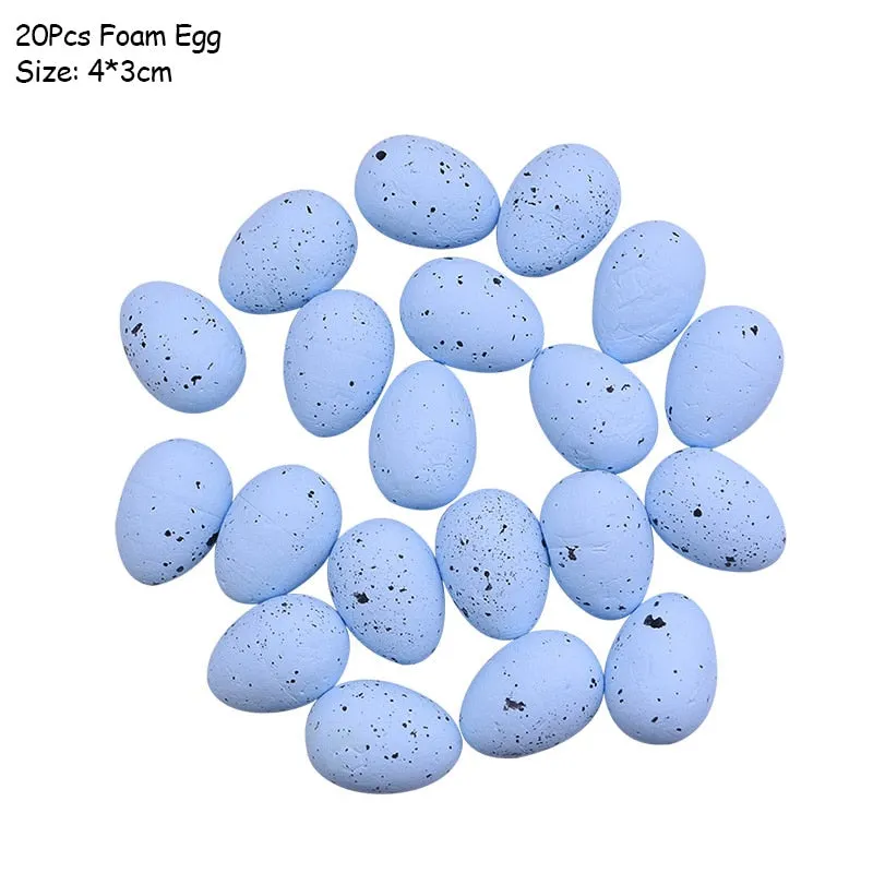 DIY Easter Decoration Eggs Styrofoam Foam Ball Happy Easter Decorations For Home Kids Easter Party Gifts Handmade Ornaments