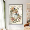 (Big Size) Vintage Poster Fox - 11CT Stamped Cross Stitch 40*60cm/15.75*23.62in（Poster Cross stitch）