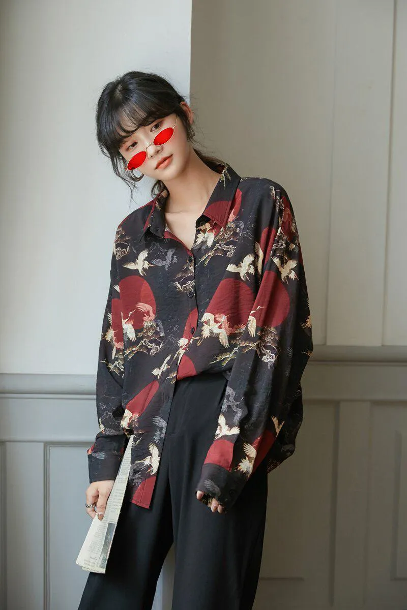 Brownm Pattern Long Sleeve Shirt