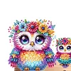 Wooden Special Shaped Three Owls Family Diamond Art Craft Wall Hooks Home Decor