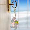 5pcs DIY Diamond Painting Rabbit Keychains