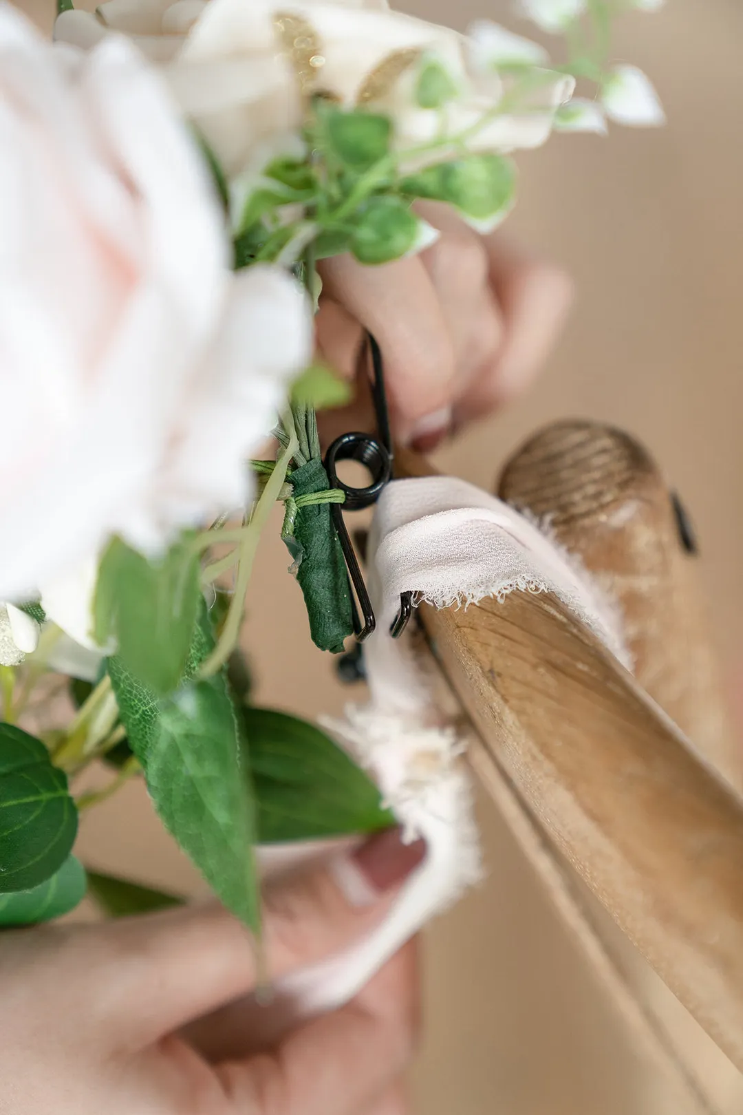 Wedding Aisle Decoration Pew Flowers in Blush