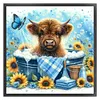 (Stamped/Counted) Bathing Yak And Sunflower-11CT Cross Stitch 40*40cm/15.75*15.75in