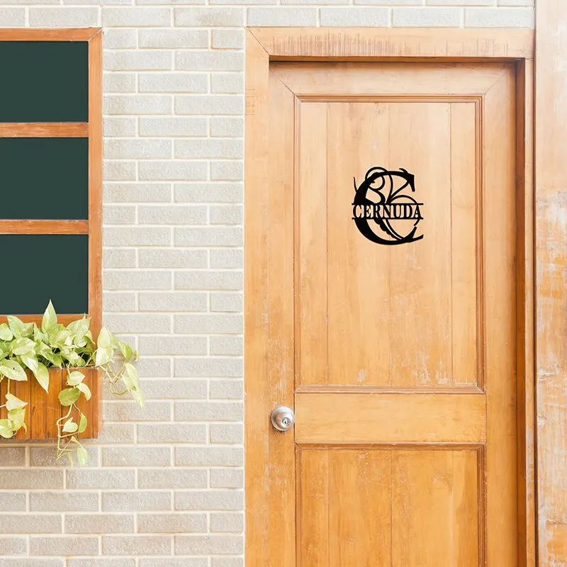 Custom Personalized Family Door Last Name Sign Wood Decorations Office Room Doors Sign Garden Acrylic Outdoor Wedding Gift