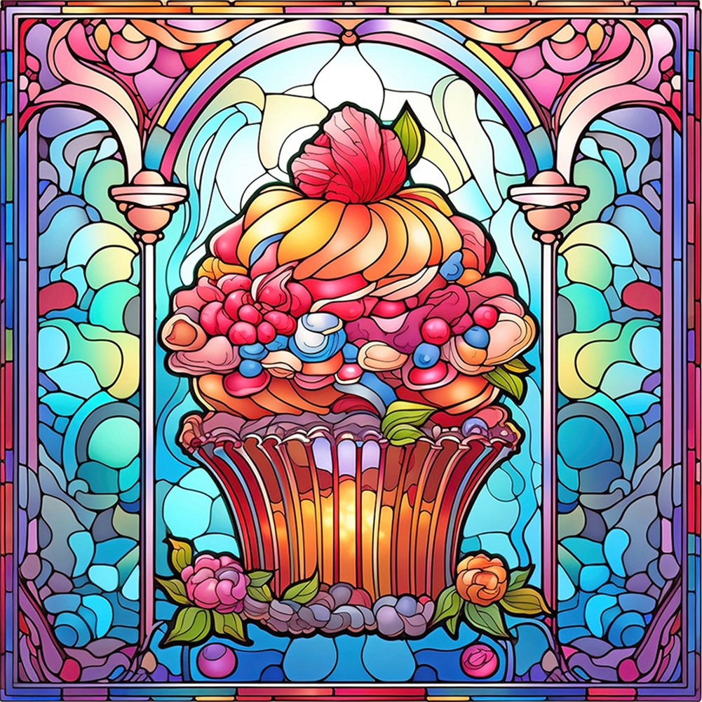 Glass Cake-Paint by Numbers-16"x16"/40x40cm