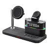 5 in 1 Wireless Charger with Alarm Clock, Magnetic Wireless Charger Stand for Phone, Watch, Earphones
