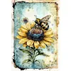 (Big Size)Bee On Sunflower - 11CT Stamped Cross Stitch - 40*60cm - Animal