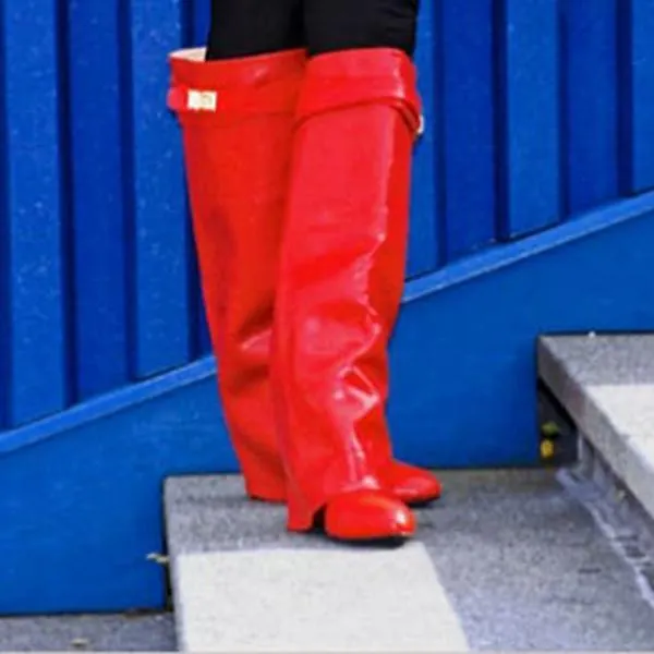 Stylish Faux Leather Hidden Heel Tall Boots