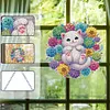 Succulent Bush White Cat Double Sided - 5D DIY Pendant