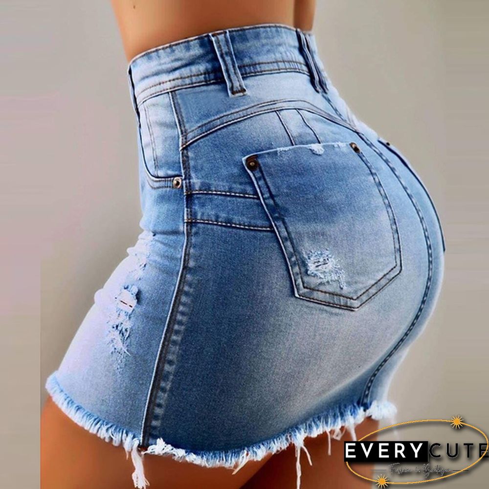 Summer Shorts Jeans Girl High Waist Casual Hot Shorts Women Blue Denim Shorts
