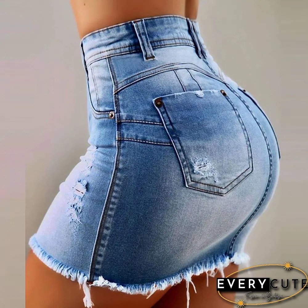 Summer Shorts Jeans Girl High Waist Casual Hot Shorts Women Blue Denim Shorts