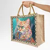 DIY Linen Waterproof Handbag Shopping Storage Bag Totes