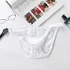 Low-Rise Ice Silk Striped Translucent Briefs