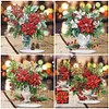 DIY Acrylic Special Shape Diamond Painting Poinsettia Flower Desktop Decor Kit