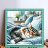 (Counted/Stamped)Cat Sleeping Under The Quilt-11CT Cross Stitch 40*40cm/15.75*15.75in