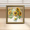 Diamond Painting Wooden Double-Sided Vase of sunflowers Ornaments Kit with Photo Frame Desktop