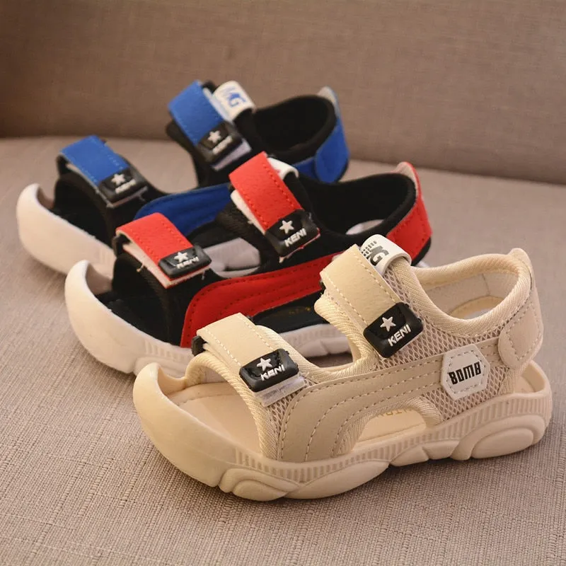 2022 Summer Children Shoes Boys Soft Soles Beach Shoes Male Baby Baotou Anti-kick Children's Sandals Princepard Summer Sandals