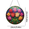 (US Local)(Upgrade Size)DIY Double Sided Effect Diamond Painting Hanging Pendant Kit (Tulip Flower)