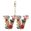 DIY Diamond Painting Butterfly Flower Lettter Keychain Kit