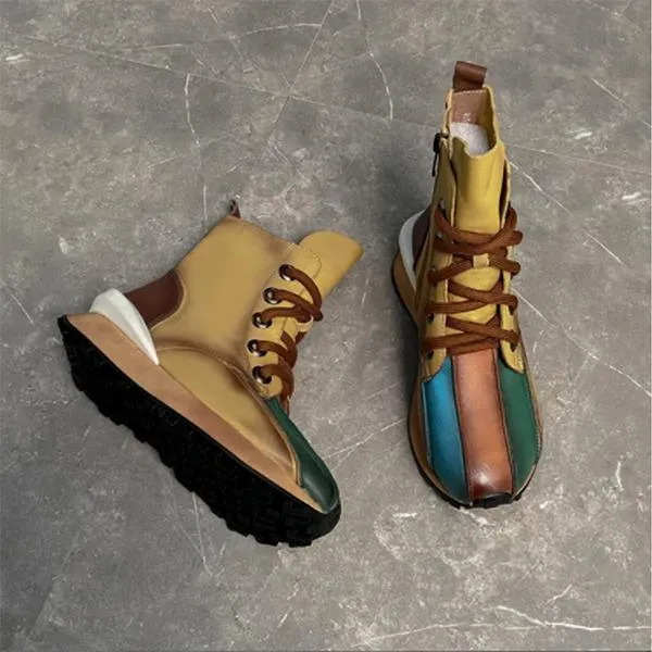 Women's Patchwork Athletic Boots