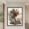 >SALE<Full Embroidery Cotton Thread 11CT Print Floral Coffee Maker Cross Stitch50x60cm