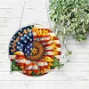 Diamond Painting Single-Sided Acrylic Sunflower and Flag Hanging Pendant Sun Catcher for Home Garden Wall Door