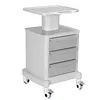 [US Local Warehouse] Medical Cart with 3 Drawers & 4 Wheels & 1 Top Tray Rolling Cart 66 LBS Load Salon Trolley for Hospital Office Bedroom Clinic