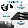 [US Local Warehouse] Large Detachable Toolbox with Double Door & Wheels Sliding Drawers Tool Chest Large Capacity Mechanic Tool Storage Box Metal Tool Cart for Garage Tool Room