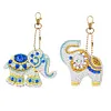 2PCS/SET 5D DIY Diamond Painting Double-side Special Drills Keychain Slap Luminous Kits