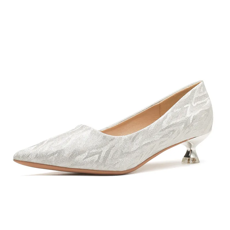 Churchf Churchf Autumn New Soft Leather Head Not Tired Single Shoe Fine Heel Temperament Shallow Versatile High-Heeled Shoes Work Shoes