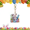 (US Local)PET Double Sided Special Shaped Easter Alphabet DIY Diamond Painting Keychain
